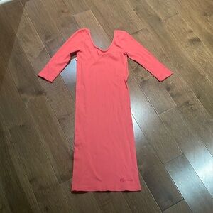 Marciano coral color tight t-shirt dress